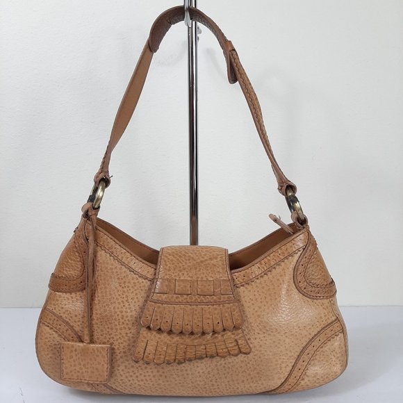 Via Spiga Mini Party Hobo Purse 90s VTG Brown Pebb - Picture 1 of 8